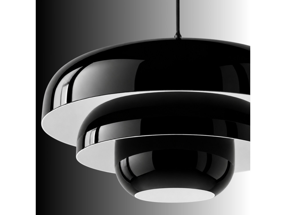 Lámpara colgante de metal «Layer» - 43 x 43 cm - Negro