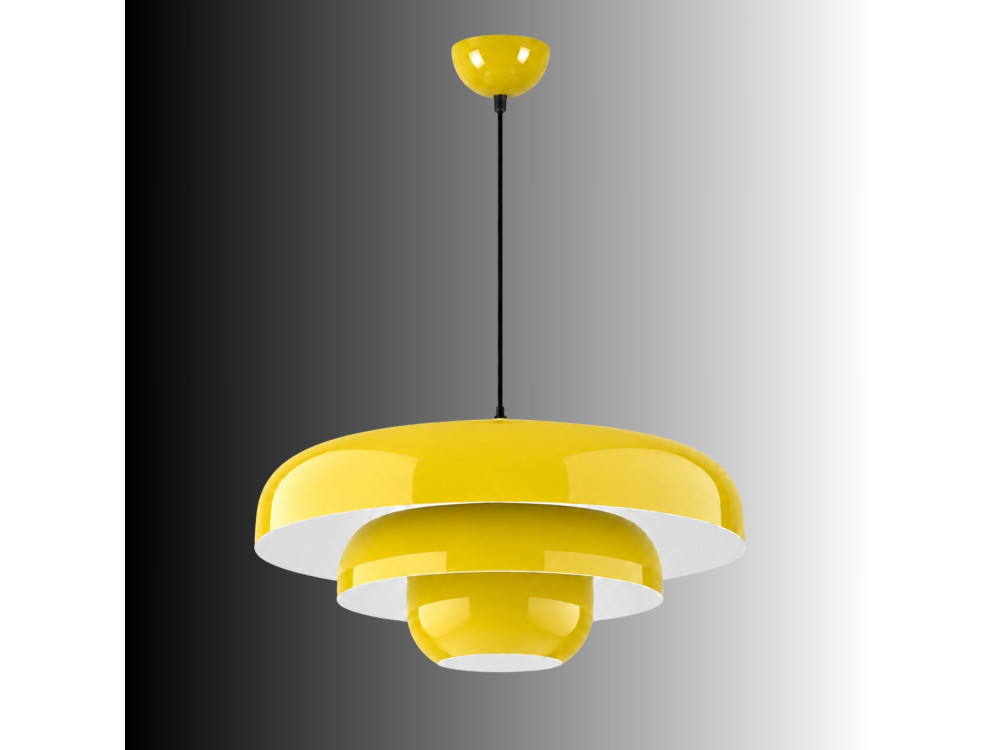 Lámpara colgante de metal «Layer» - 43 x 43 cm - Amarilla