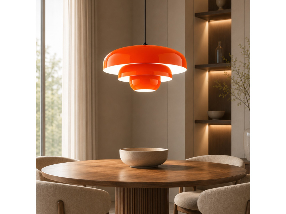 Lámpara colgante de metal «Layer» - 43 x 43 cm - Naranja