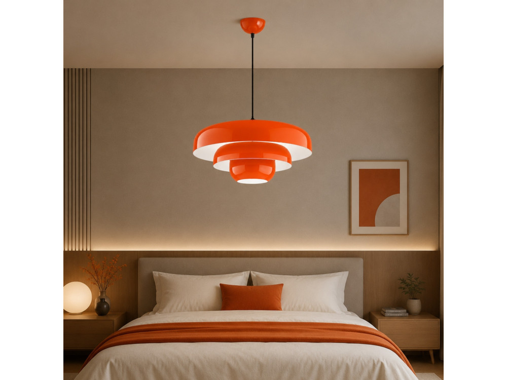 Lámpara colgante de metal «Layer» - 43 x 43 cm - Naranja