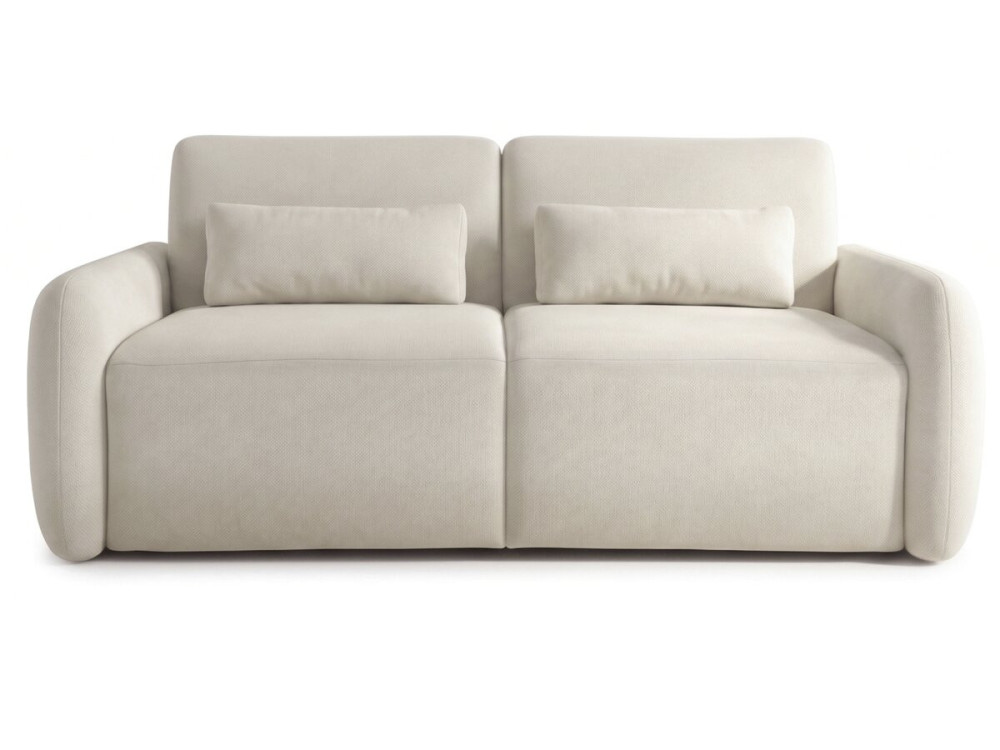 Sofá cama convertible «Aurelie» - Colchón de 18 cm - Ancho de la superficie de descanso: 140 cm - 3 plazas - Beige