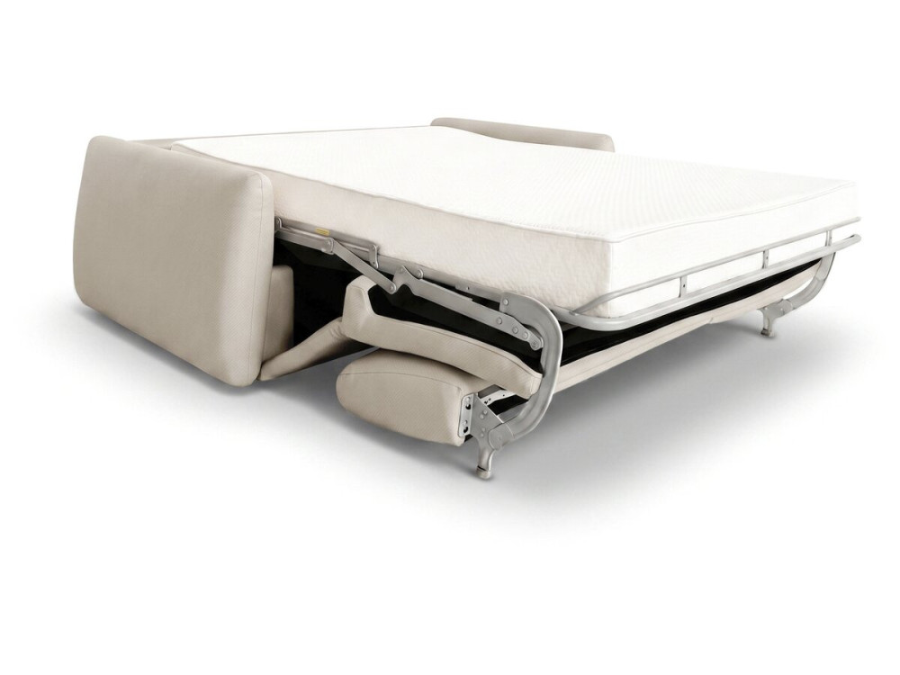 Sofá cama convertible «Aurelie» - Colchón de 18 cm - Ancho de la superficie de descanso: 140 cm - 3 plazas - Beige