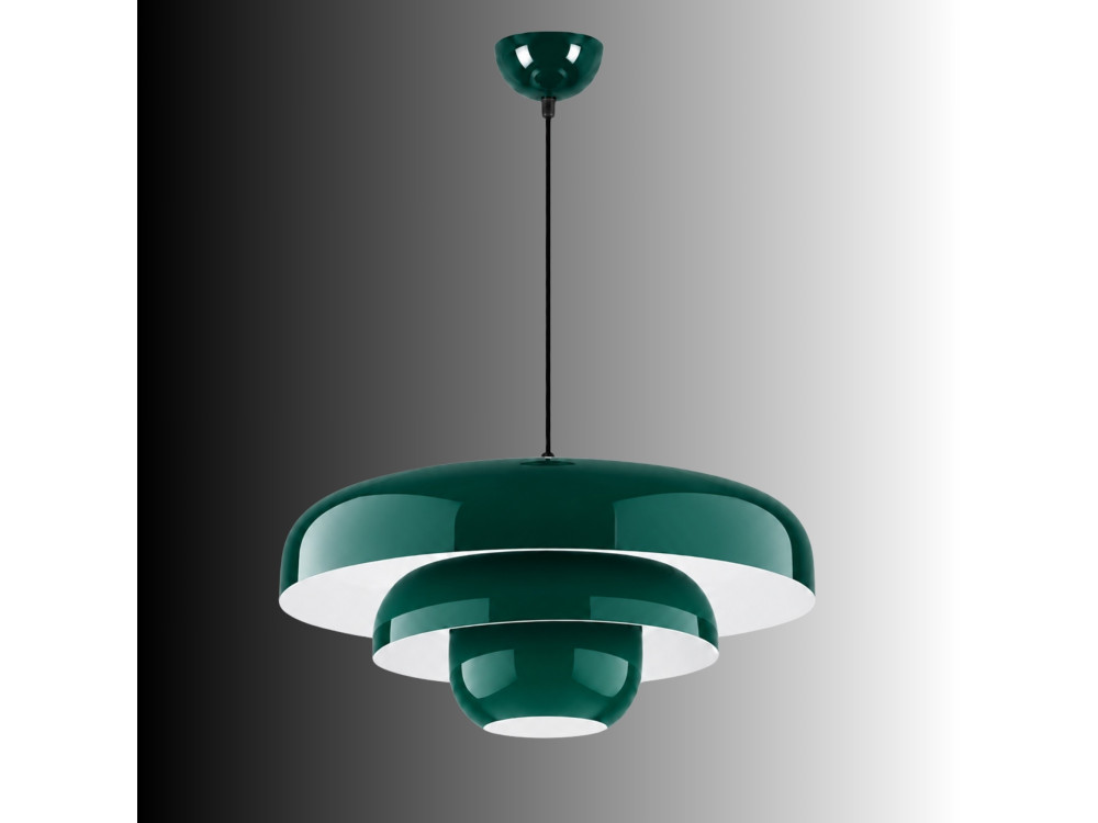 Lámpara colgante de metal «Layer» - 43 x 43 cm - Verde oscuro