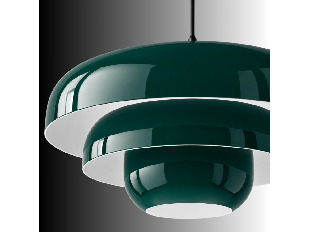 Lámpara colgante de metal «Layer» - 43 x 43 cm - Verde oscuro