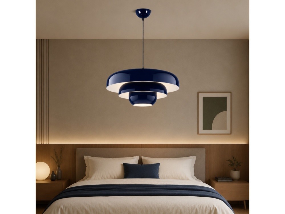 Lámpara colgante de metal «Layer» - 43 x 43 cm - Azul marino
