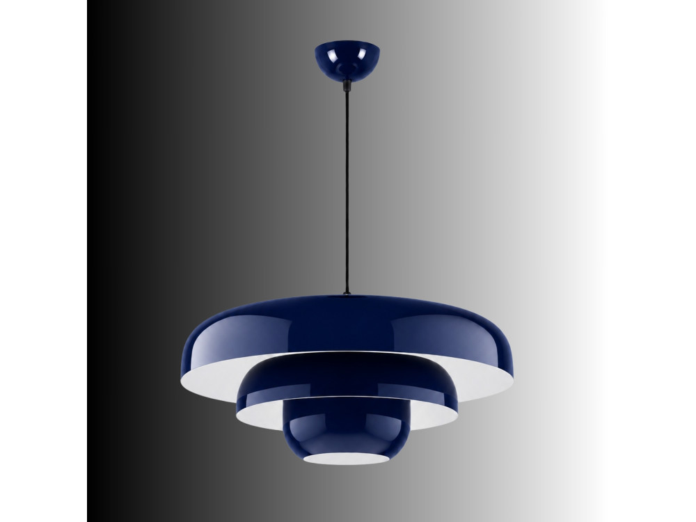 Lámpara colgante de metal «Layer» - 43 x 43 cm - Azul marino