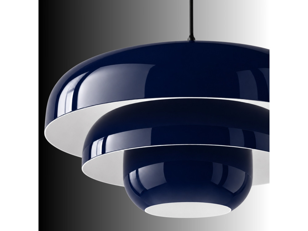 Lámpara colgante de metal «Layer» - 43 x 43 cm - Azul marino