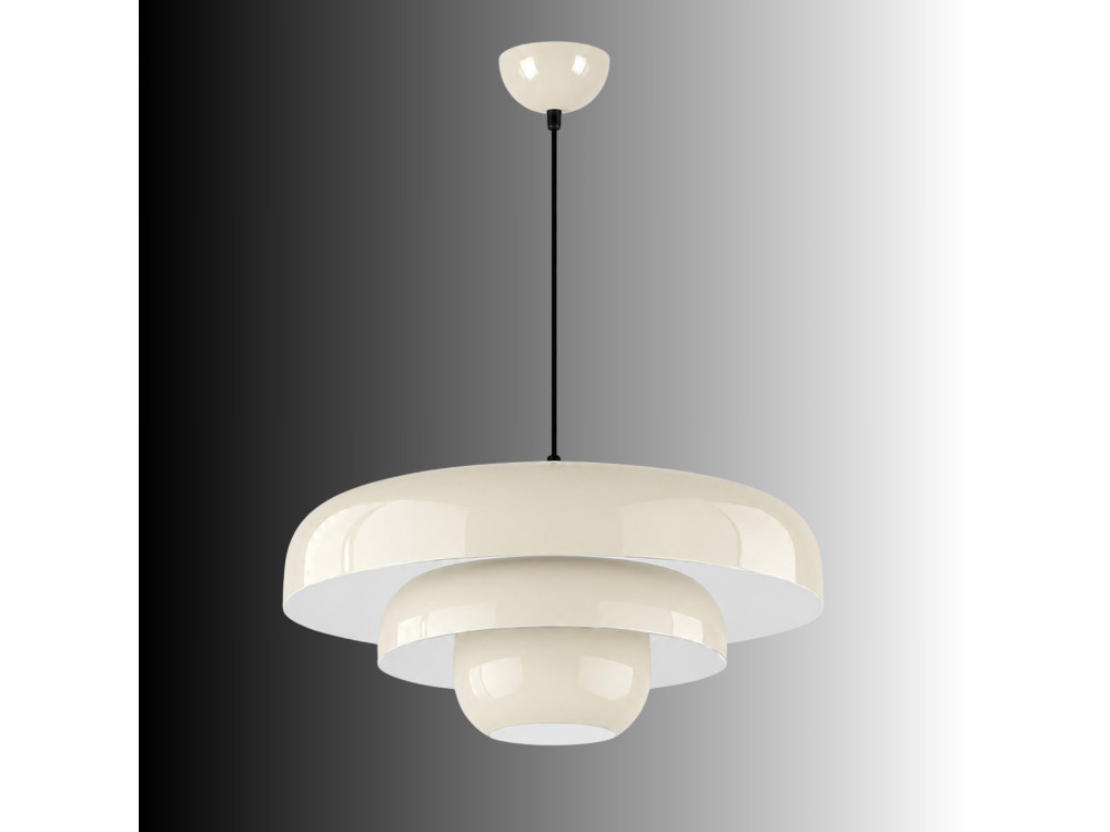 Lámpara colgante de metal «Layer» - 43 x 43 cm - Beige