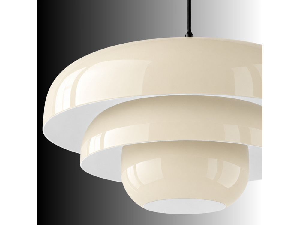 Lámpara colgante de metal «Layer» - 43 x 43 cm - Beige