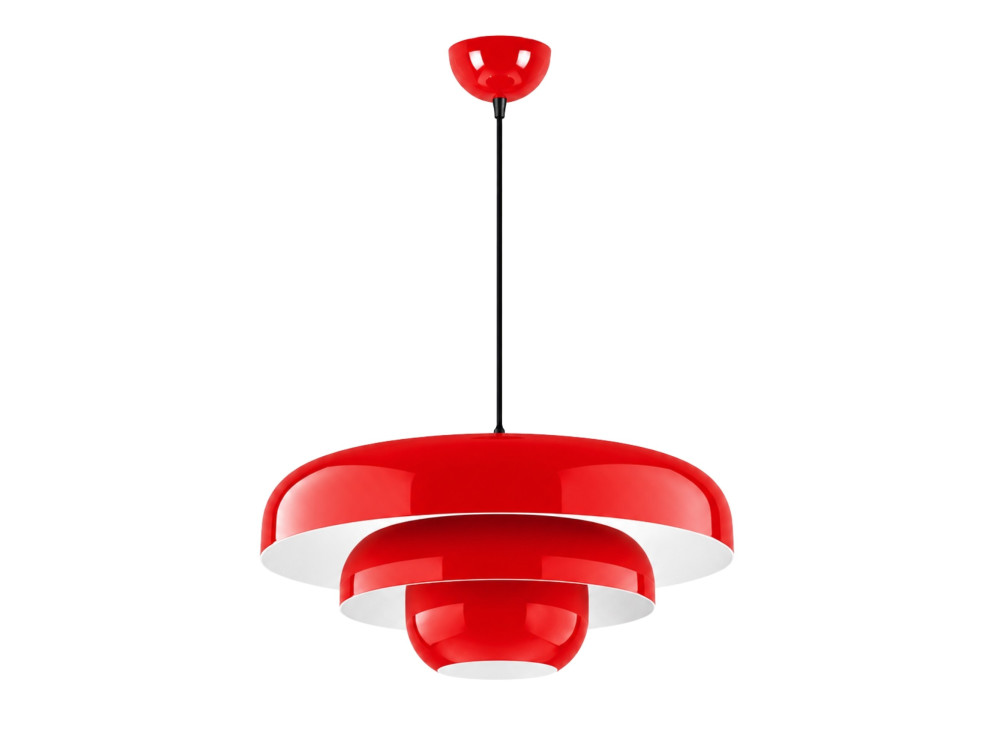 Lámpara colgante de metal «Layer» - 43 x 43 cm - Roja