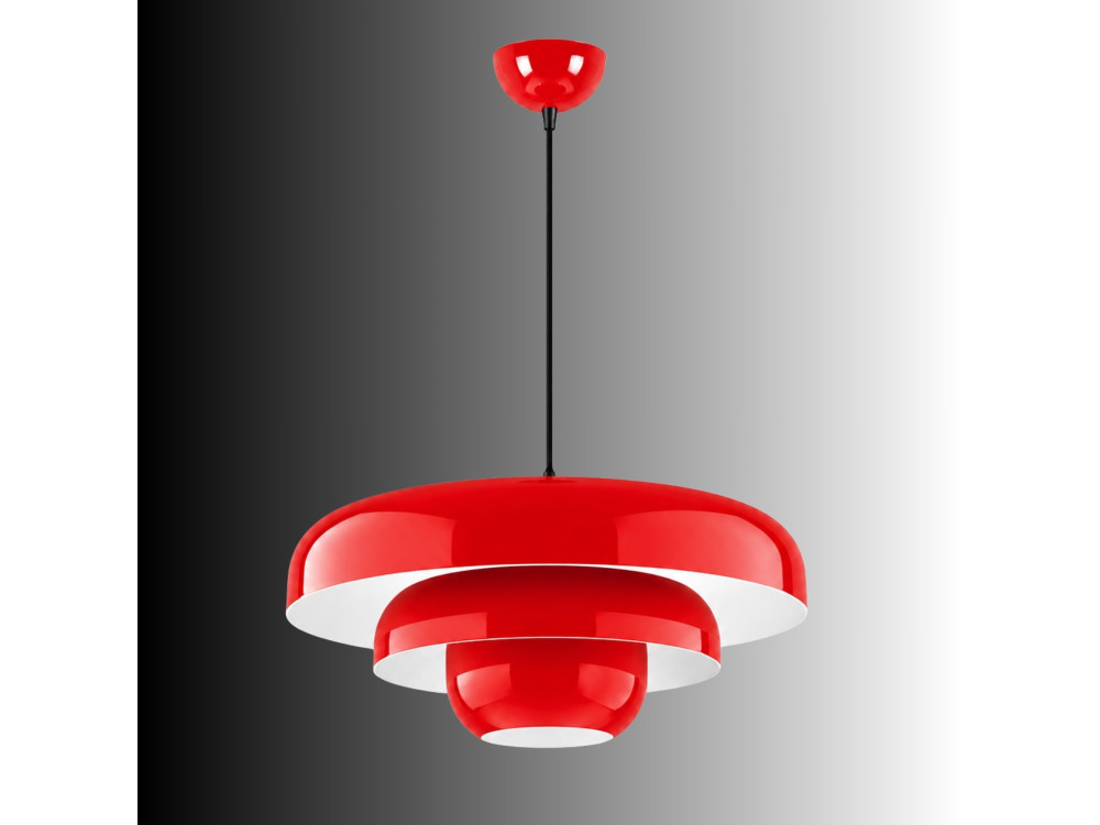 Lámpara colgante de metal «Layer» - 43 x 43 cm - Roja