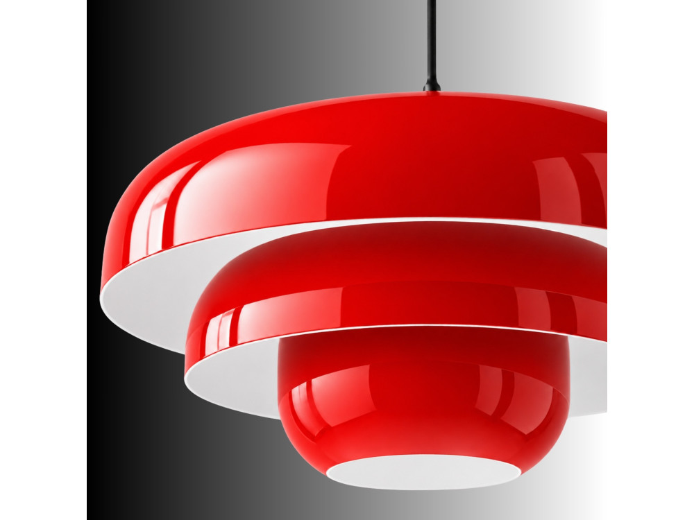Lámpara colgante de metal «Layer» - 43 x 43 cm - Roja