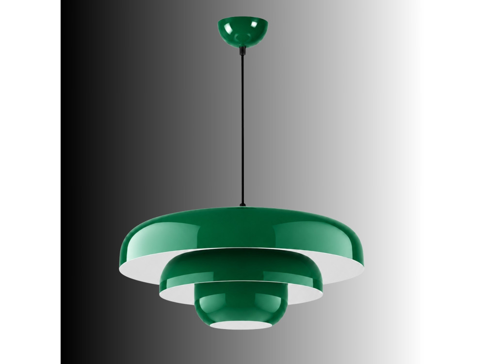 Lámpara colgante de metal «Layer» - 43 x 43 cm - Verde oscuro
