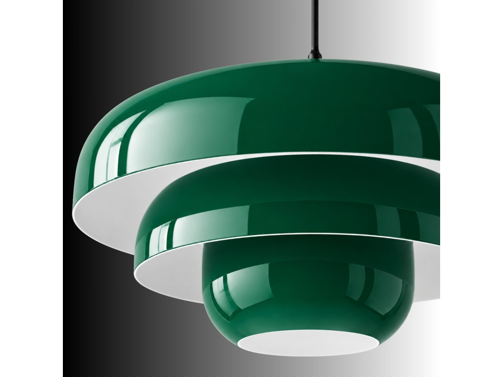 Lámpara colgante de metal «Layer» - 43 x 43 cm - Verde oscuro