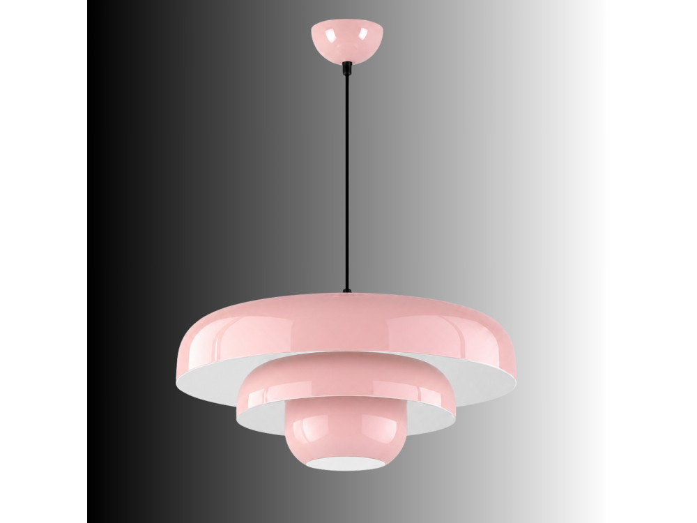 Lámpara colgante de metal «Layer» - 43 x 43 cm - Rosa