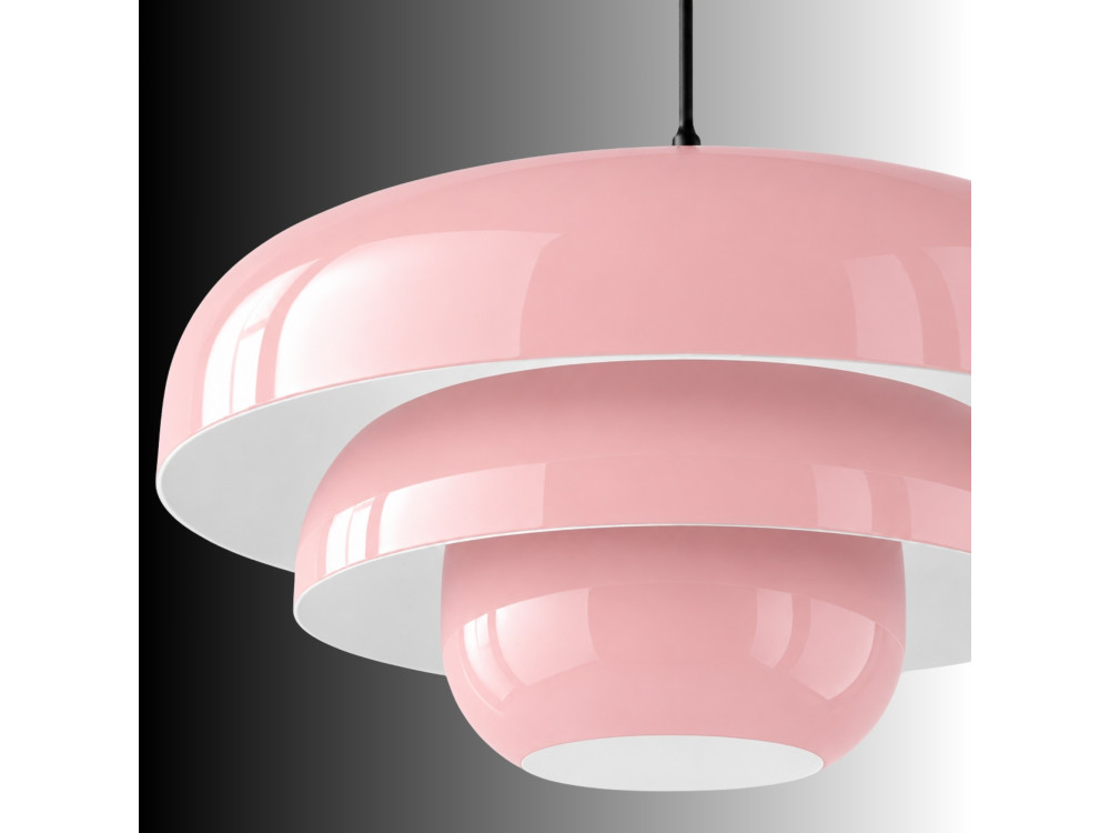 Lámpara colgante de metal «Layer» - 43 x 43 cm - Rosa