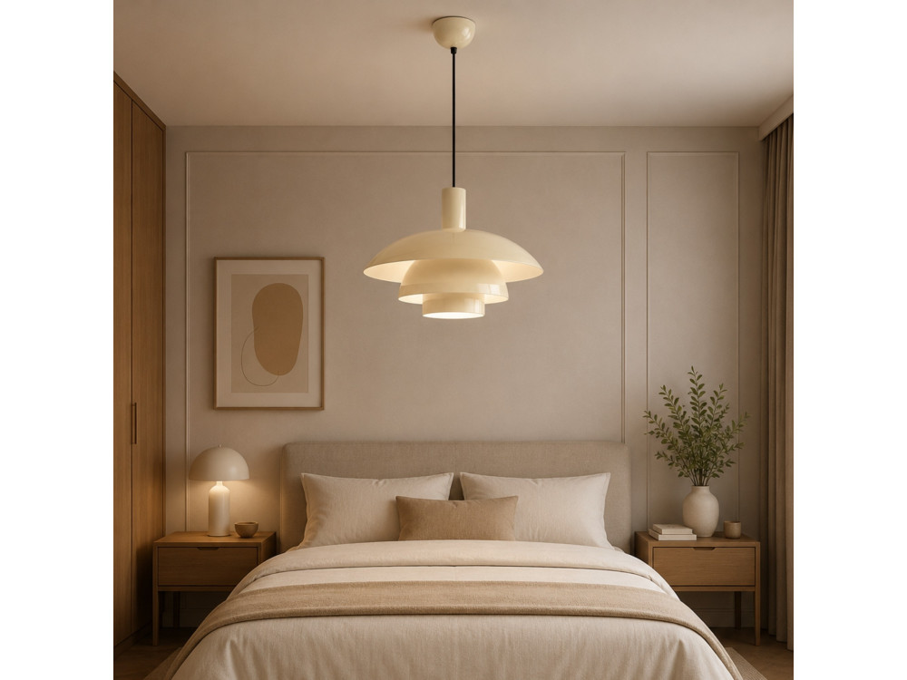 Lámpara colgante de metal «Layer» - 45 x 45 cm - Beige