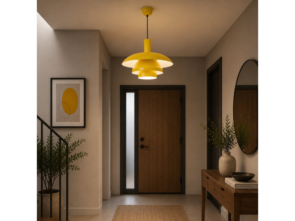 Lámpara colgante de metal «Layer» - 45 x 45 cm - Amarillo