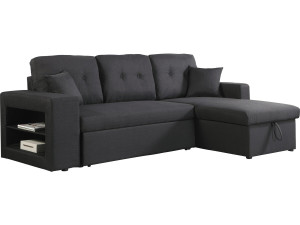 Sofá esquinero convertible/reversible "Axel" - Negro