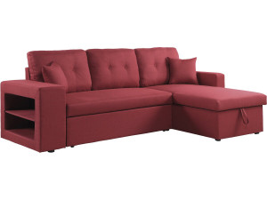 Sofá esquinero convertible/reversible "Axel" - Rojo