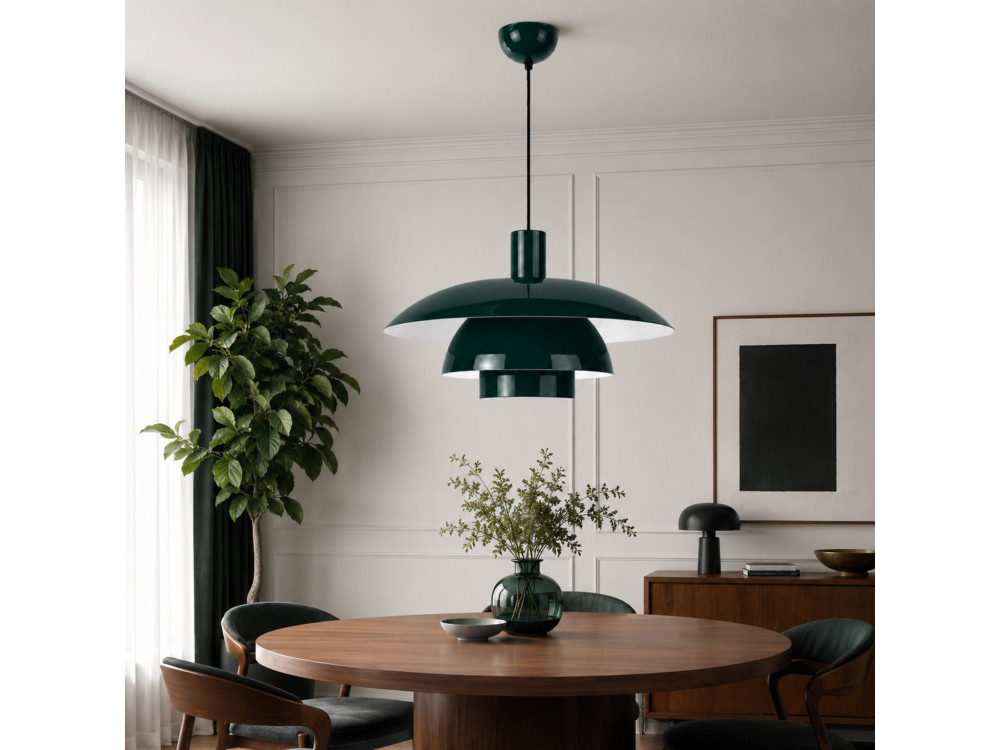 Lámpara colgante de metal «Layer» - 45 x 45 cm - Verde oscuro