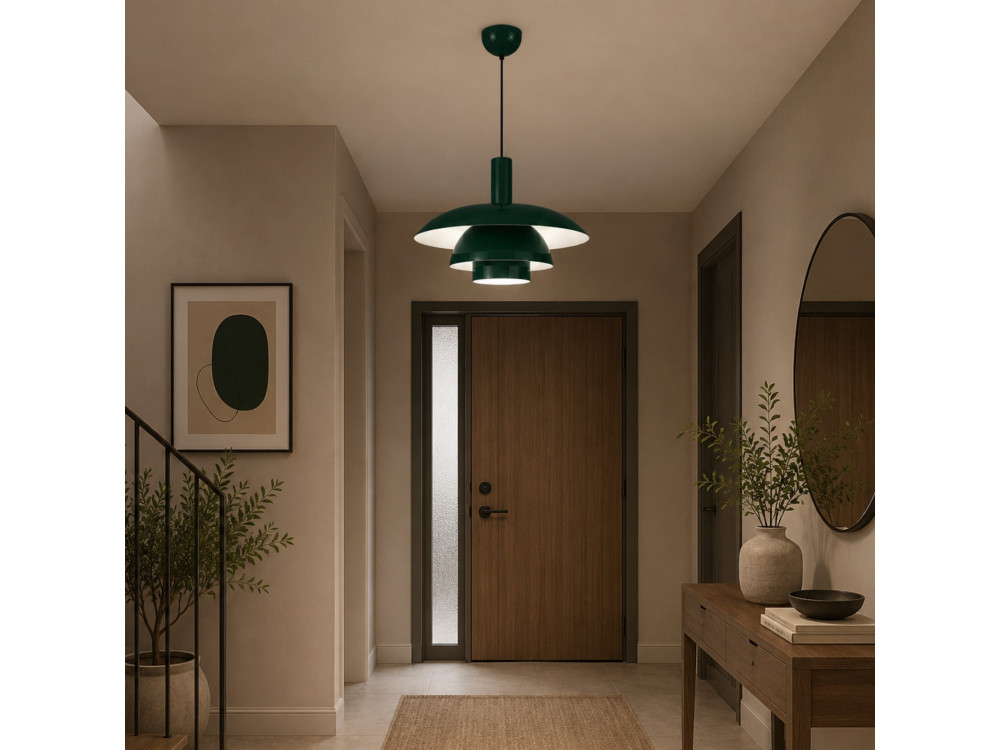 Lámpara colgante de metal «Layer» - 45 x 45 cm - Verde oscuro