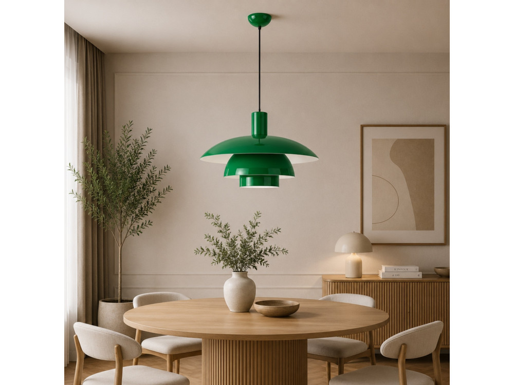 Lámpara colgante de metal «Layer» - 45 x 45 m - Verde claro