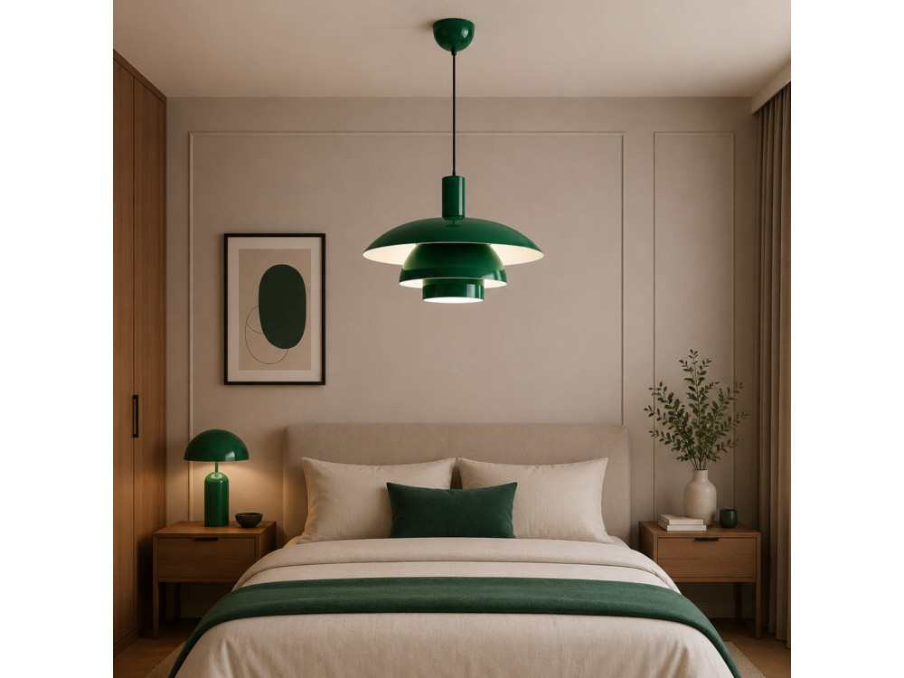 Lámpara colgante de metal «Layer» - 45 x 45 m - Verde claro