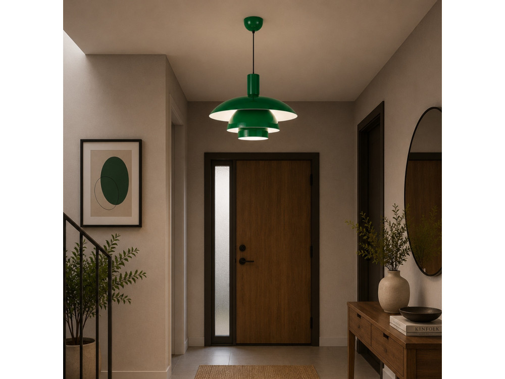 Lámpara colgante de metal «Layer» - 45 x 45 m - Verde claro