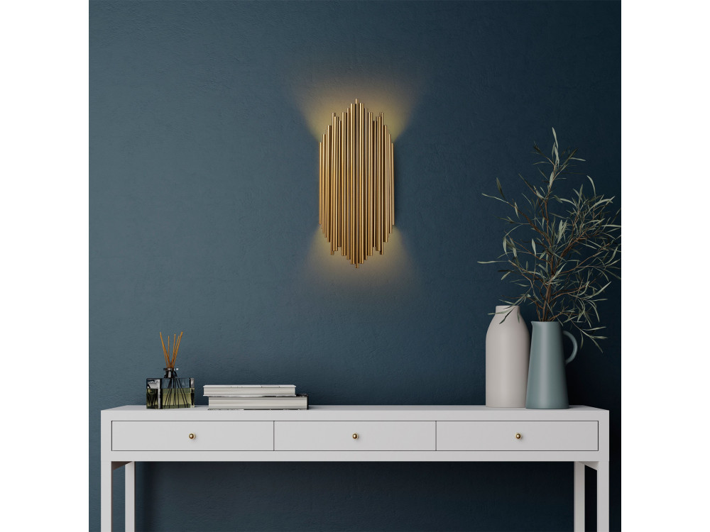 Aplique de pared de metal «Kara» - 18 x 8 cm - Amarillo