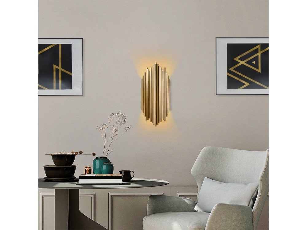 Aplique de pared de metal «Kara» - 18 x 8 cm - Amarillo