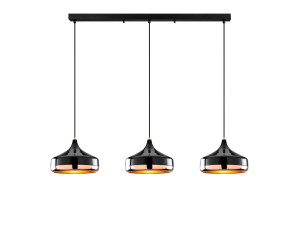 Lámpara de araña de metal «Yildo» - 146 x 36 cm - Negro