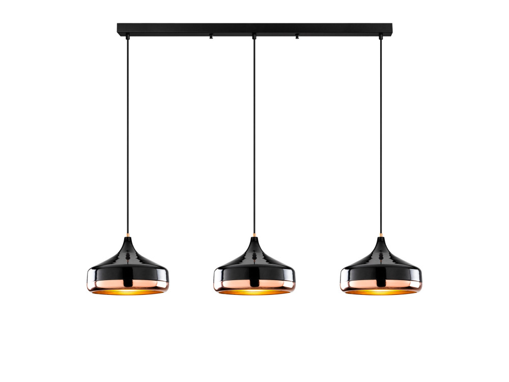 Lámpara de araña de metal «Yildo» - 146 x 36 cm - Negro