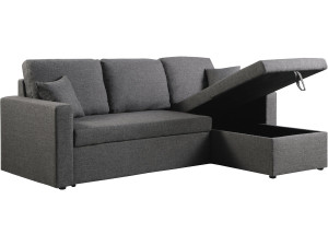 Sofá esquinero convertible "Alain" - 3 plazas - Gris