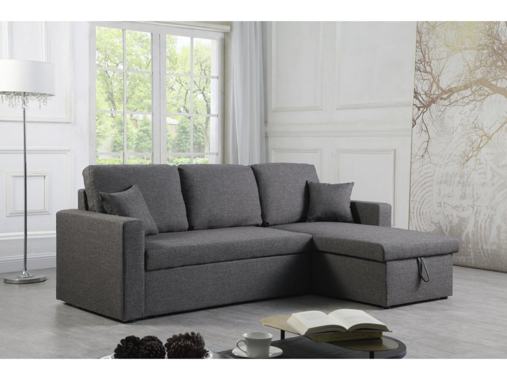 Sofá esquinero convertible "Alain" - 3 plazas - Gris