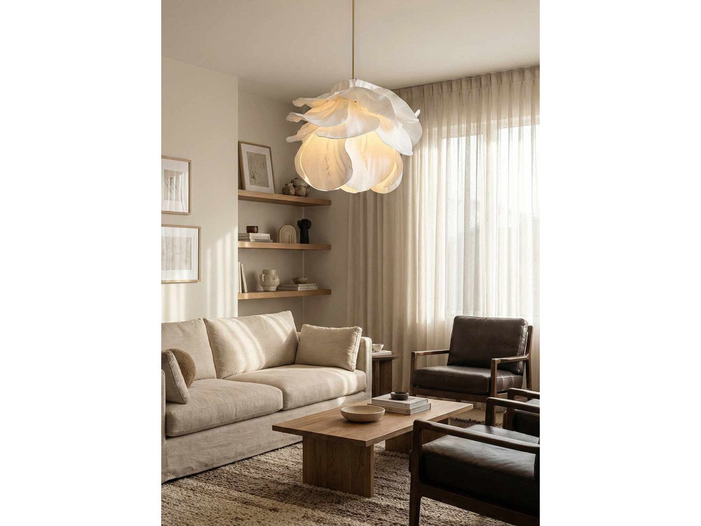 Lámpara colgante de plástico «MOD0007» - 48 x 48 cm - Blanca