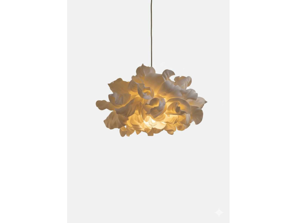 Lámpara colgante de plástico «MOD0018» - 48 x 48 cm - Color crema
