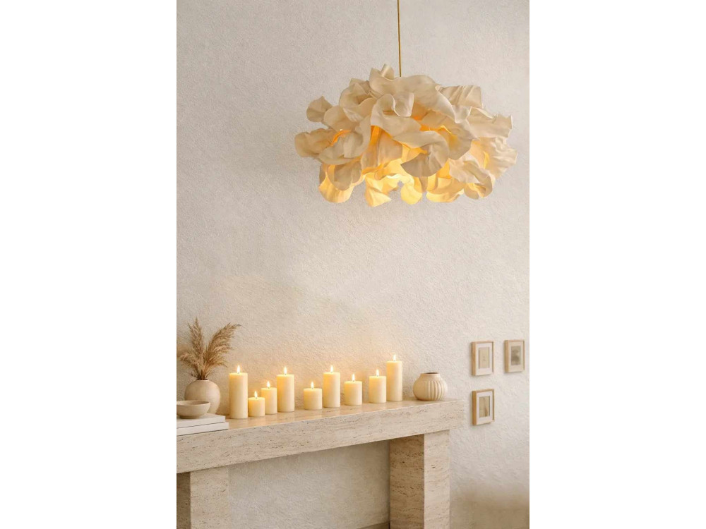 Lámpara colgante de plástico «MOD0018» - 48 x 48 cm - Color crema