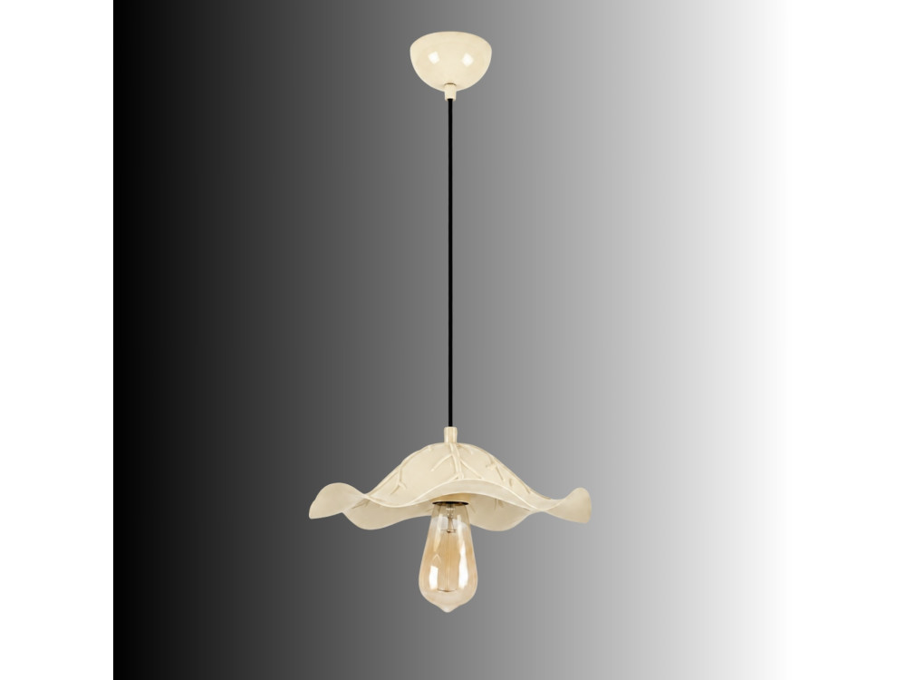 Lámpara colgante de metal «Liana» - 29 x 29 cm - Beige