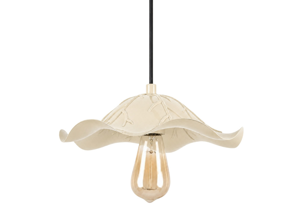 Lámpara colgante de metal «Liana» - 29 x 29 cm - Beige