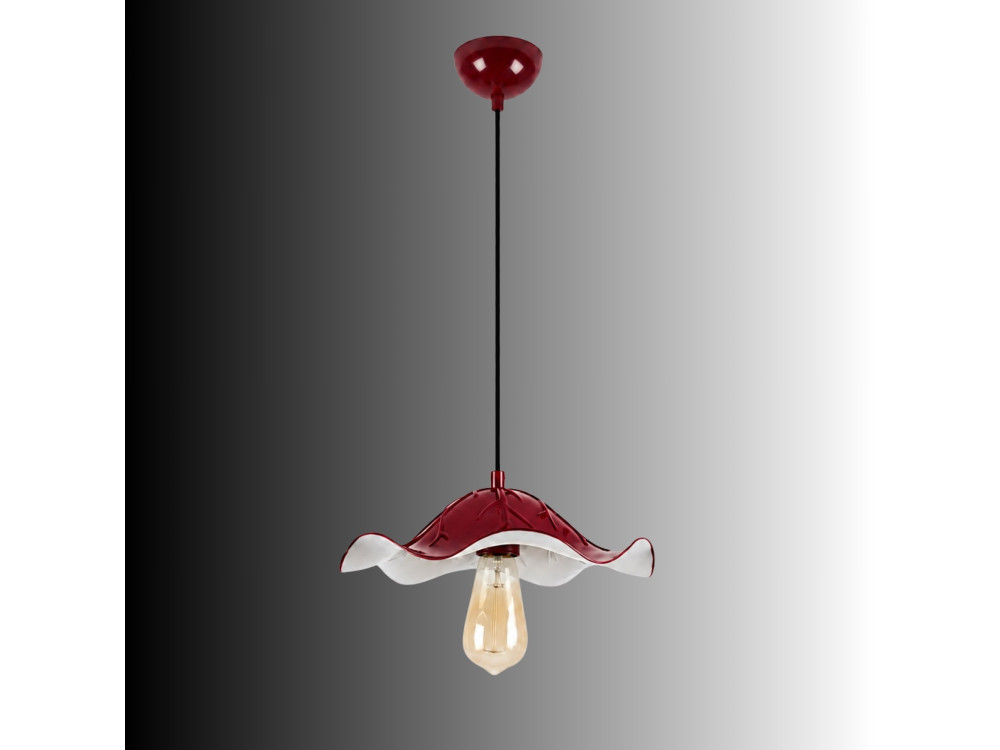 Lámpara colgante de metal «Liana» - 29 x 29 cm - Burdeos
