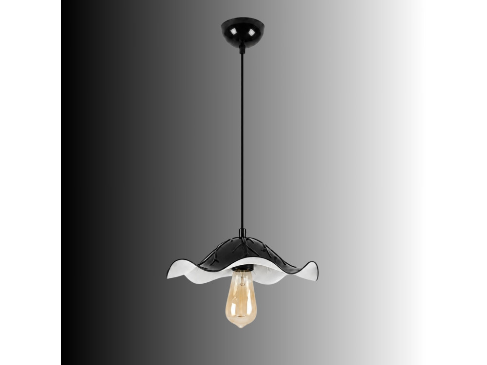 Lámpara colgante de metal «Liana» - 29 x 29 cm - Negro