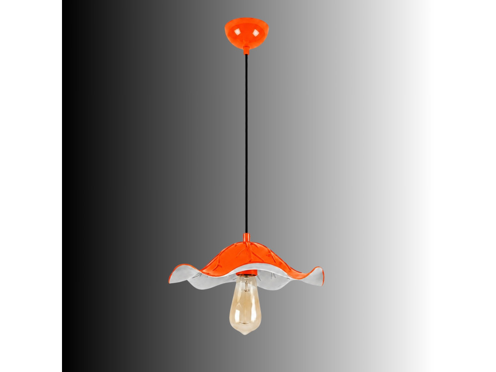 Lámpara colgante de metal «Liana» - 29 x 29 cm - Naranja