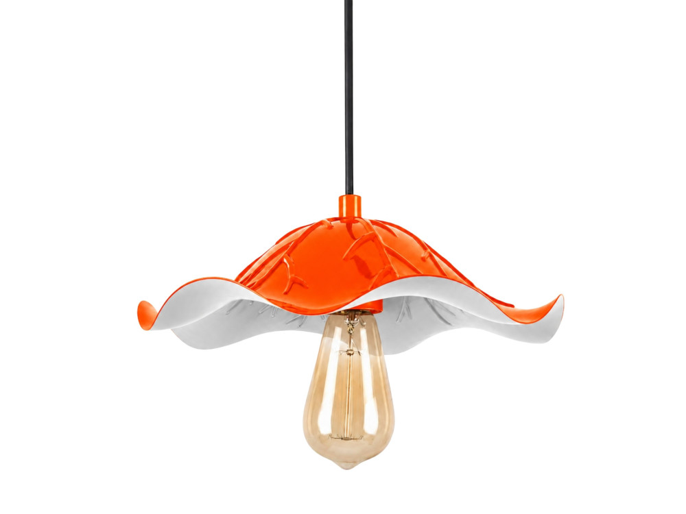 Lámpara colgante de metal «Liana» - 29 x 29 cm - Naranja
