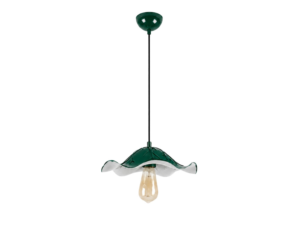 Lámpara colgante de metal «Liana» - 29 x 29 cm - Verde oscuro