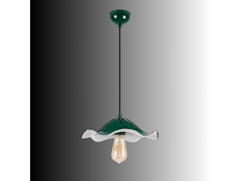 Lámpara colgante de metal «Liana» - 29 x 29 cm - Verde oscuro