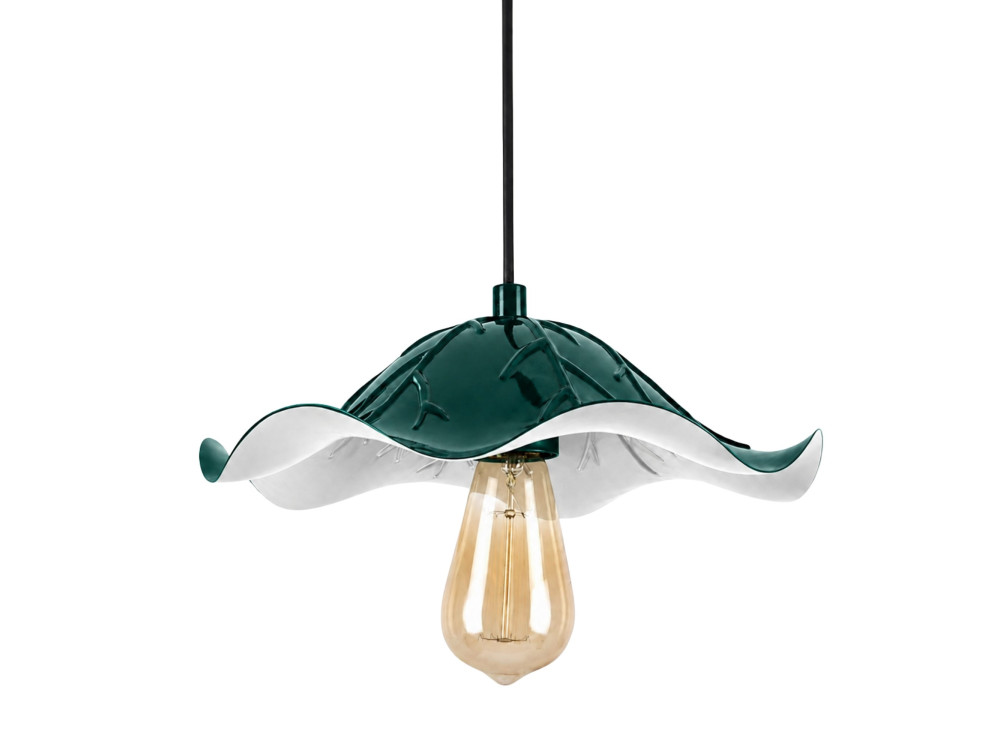 Lámpara colgante de metal «Liana» - 29 x 29 cm - Verde oscuro