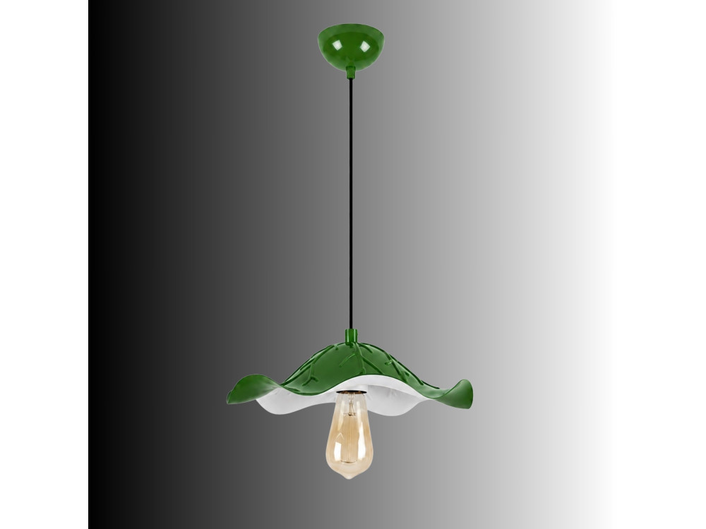 Lámpara colgante de metal «Liana» - 29 x 29 cm - Verde claro
