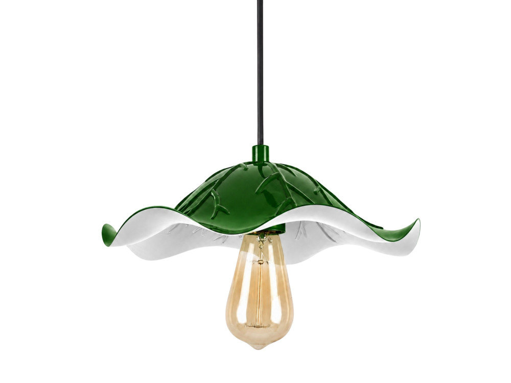 Lámpara colgante de metal «Liana» - 29 x 29 cm - Verde claro