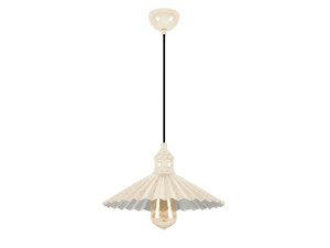 Lámpara colgante de metal «Plise» - 32 x 32 cm - Beige